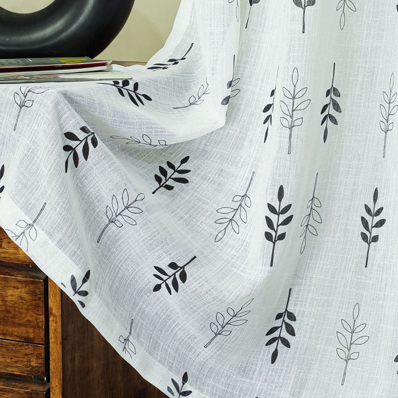 Elarie Linen Texture Sheer Curtain - Set Of Two media 7