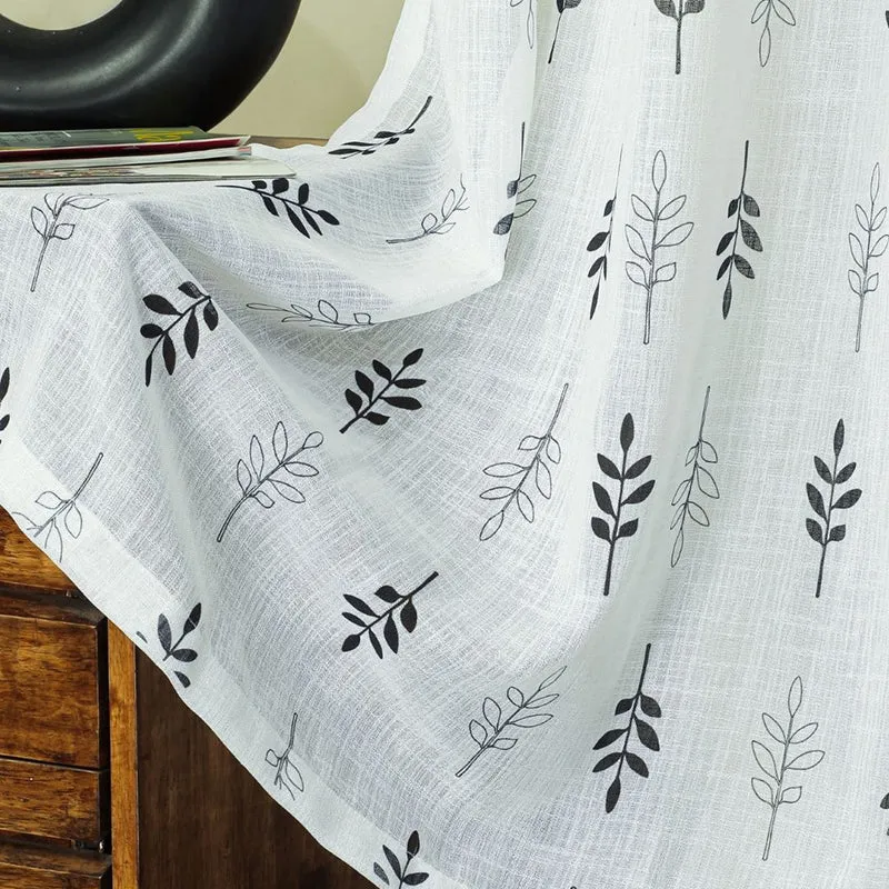 Elarie Linen Texture Sheer Curtain - Set Of Two media 7