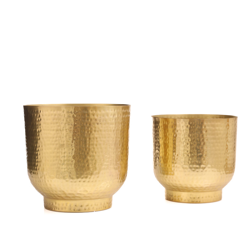 Edo Hammered Golden Planter (Gold) - Set Of Two media 6