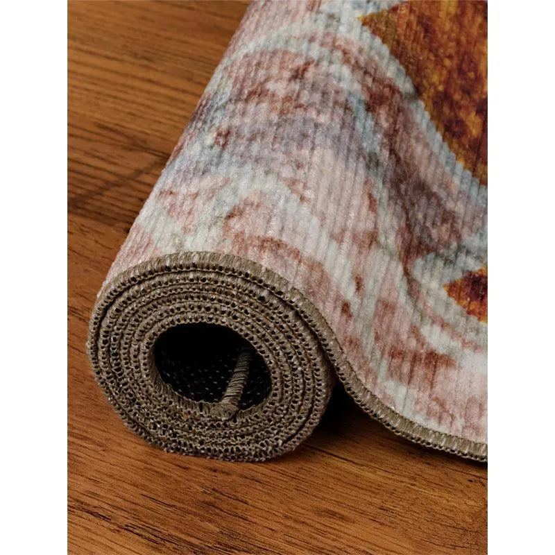 Enaya Floral Polyester Carpet - Gold media 4