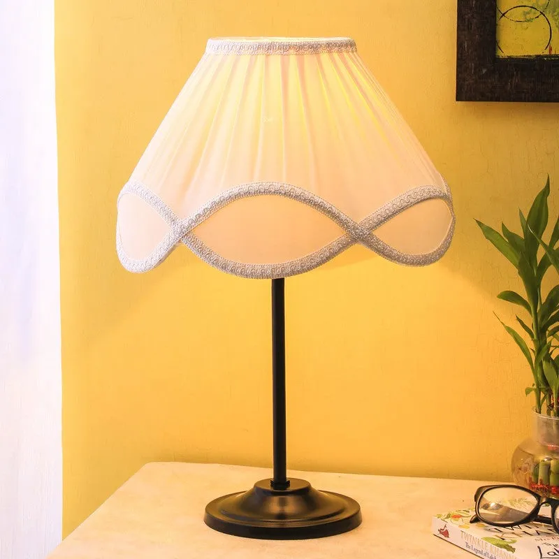 Flamiraen Cotton Table Lamp With Iron Base - Ivory media 1