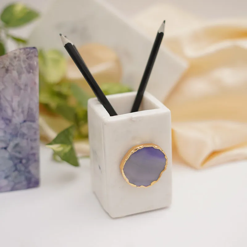 Kade Marble Agate Stationary Holder - Purple media 4