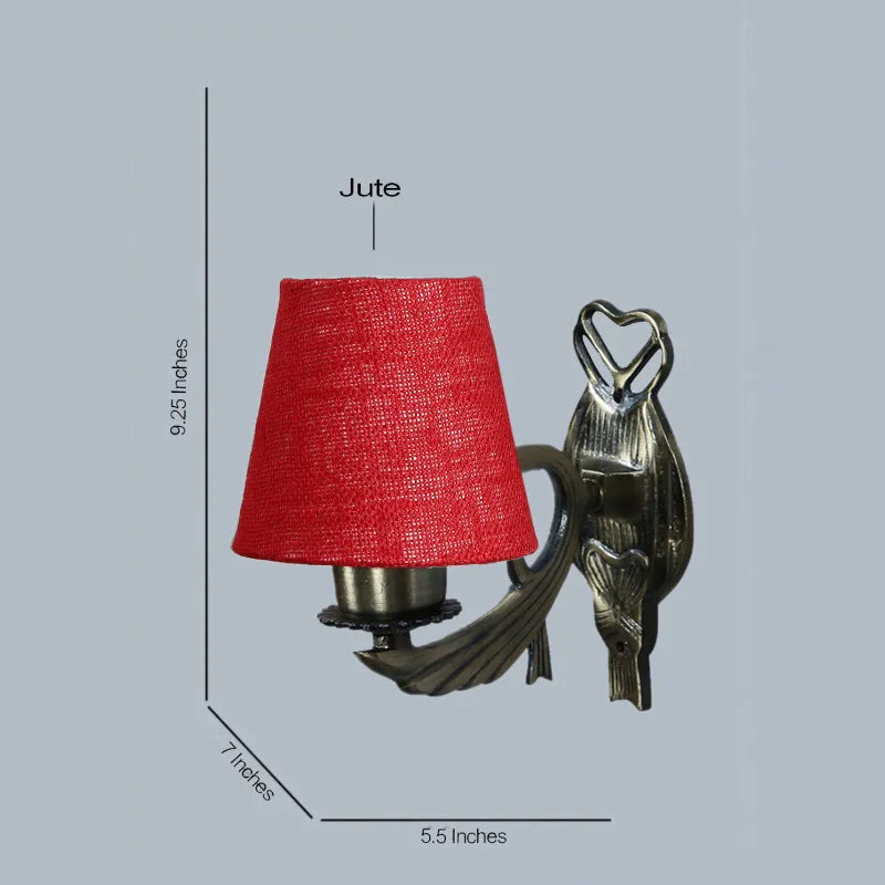 Love Gleam Atva Conical Fabric & Metal Wall Lamp - Maroon media 4