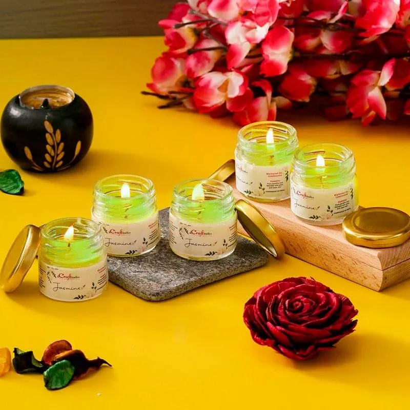 Vespera Jasmine Scented Candle - Set Of Five media 3