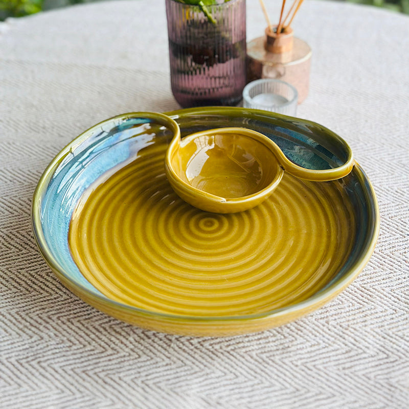 Wren Ceramic Chip & Dip Platter