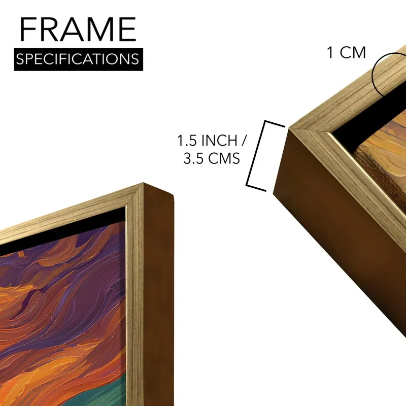 Poppy Horizon Canvas Wall Painting With Frame media 8
