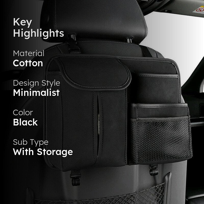 Seat Neat Oxford Fabric Car Seat Organizer - Black media 2