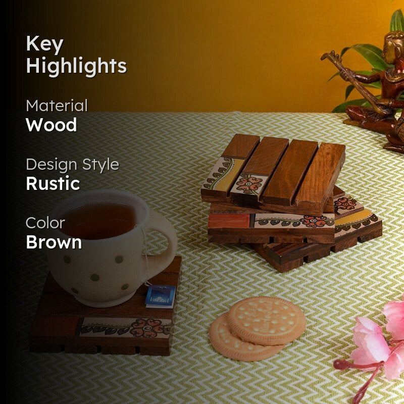 Akshata Wooden Coaster - Set Of Four media 2