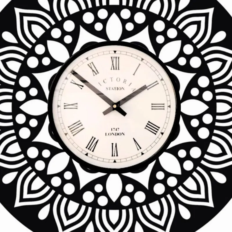 Mandelyn Steel Analog Wall Clock - Black media 5