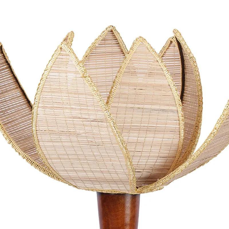 Kamala Masiya Vintage Wooden Floor Lamp - Beige media 3
