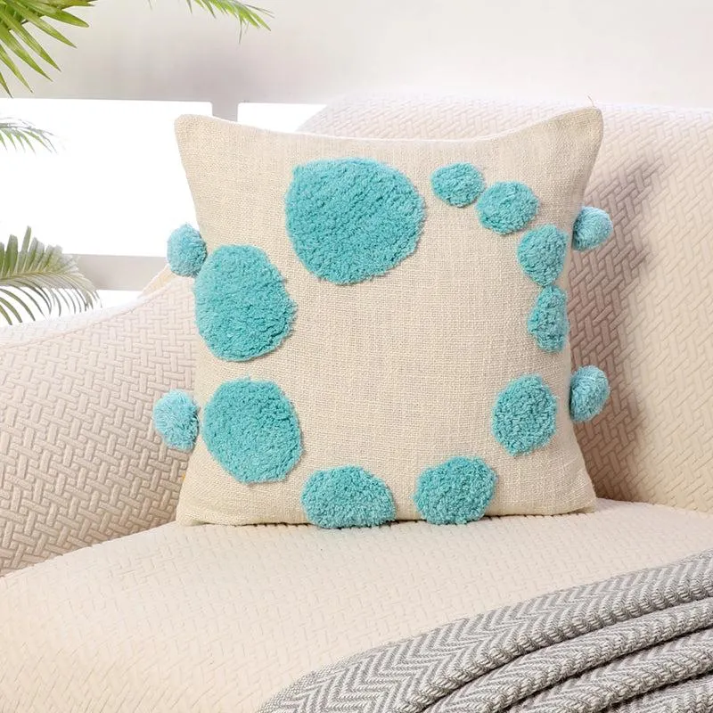 Bubble Bloom Tufted Cushion Cover - Blue media 1