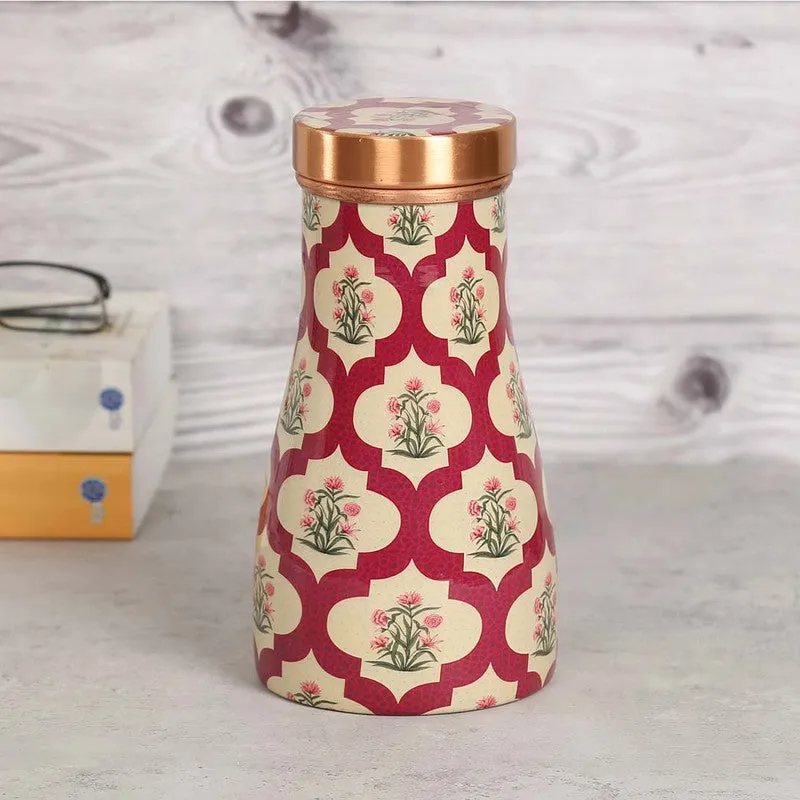 Poppy Flower Copper Bottle - 800 mL media 1