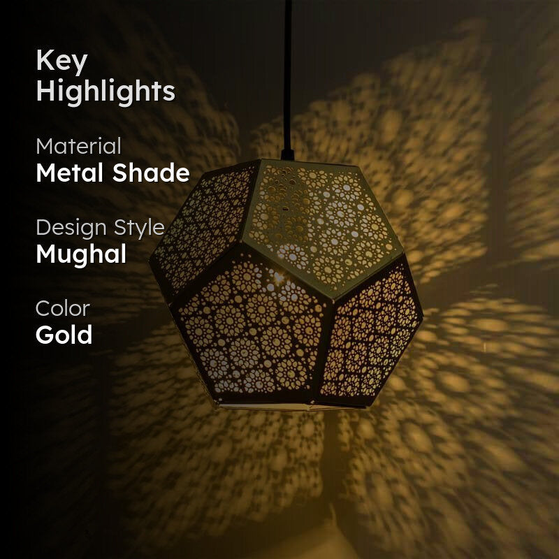 Hexagon Jaalidar Metal Ceiling Lamp media 2