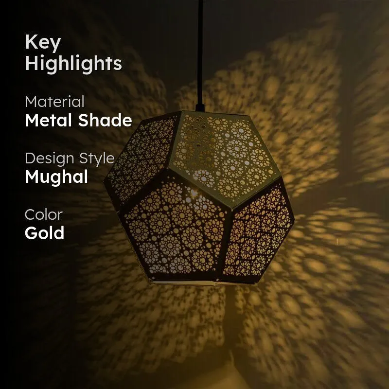 Hexagon Jaalidar Metal Ceiling Lamp media 2