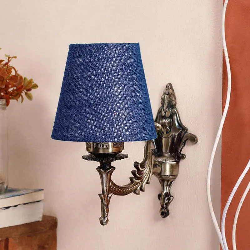 Vista Edrel Conical Fabric & Metal Wall Lamp - Blue media 3