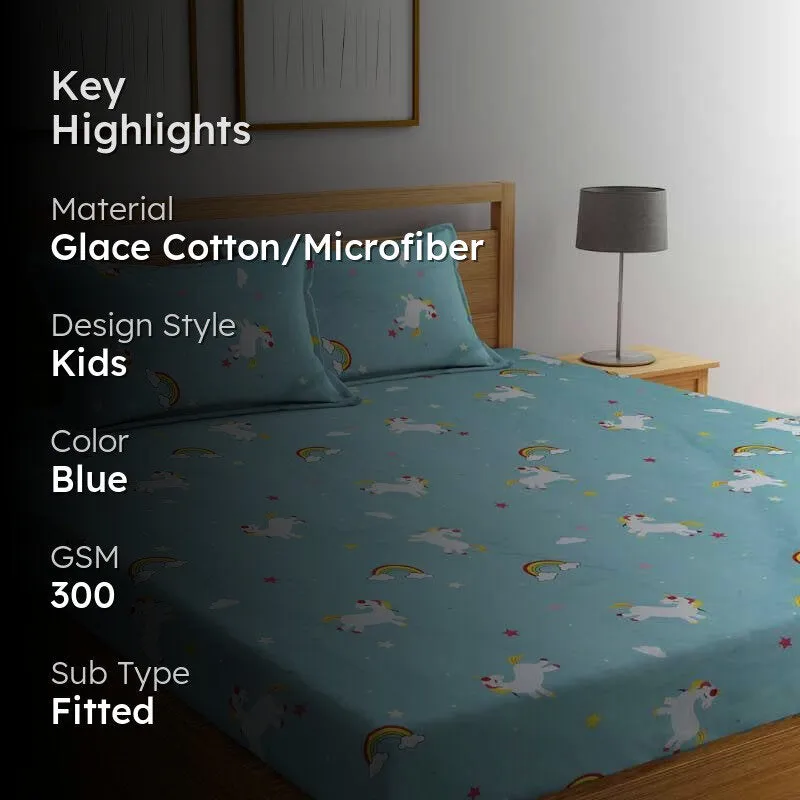 Rainbow Cranival Fitted Microfiber Bedsheet - 300 GSM media 2