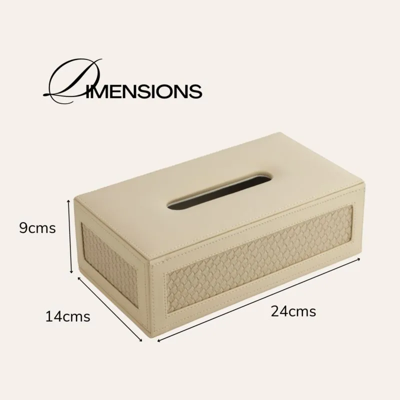 Arbo Vegan Leather Tissue Box - Beige media 5