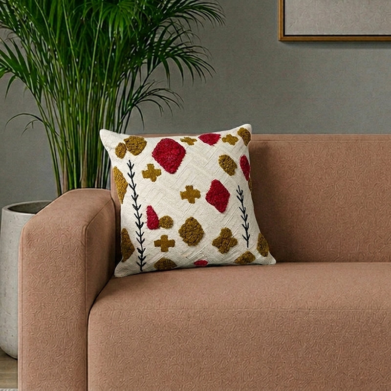 Twill Spell I Tufted Cushion Cover - 18 x 18 Inches