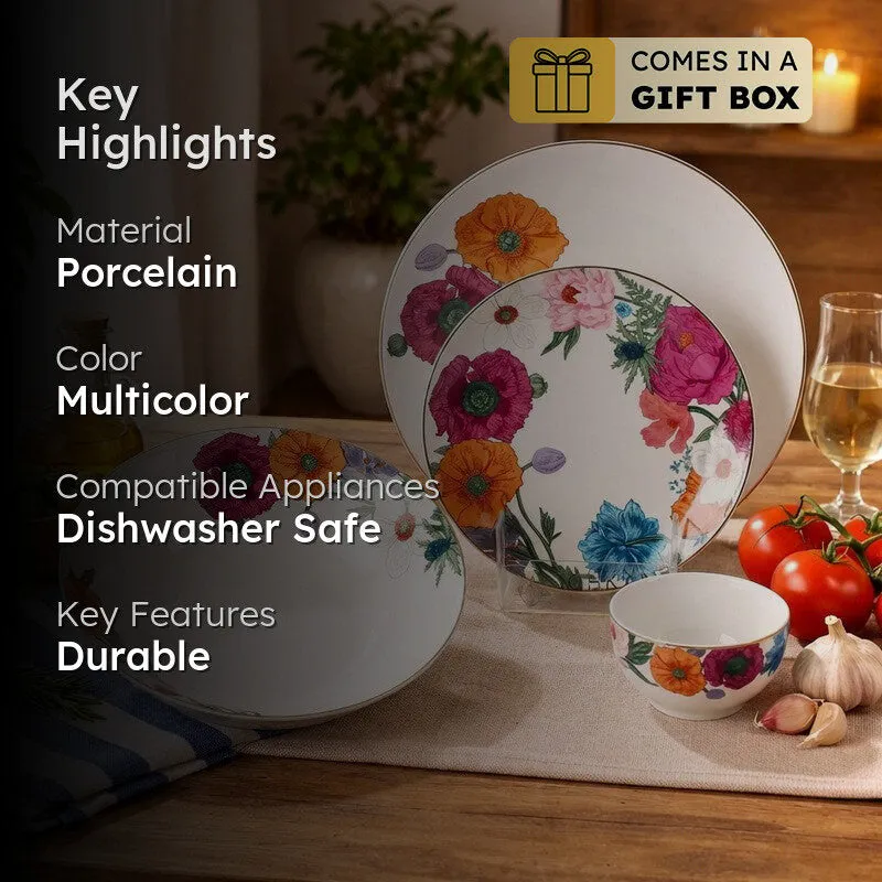 Linea Luxe 24k Gold Brushed Dinner Set (Multicolor)- 27 Piece Set media 2
