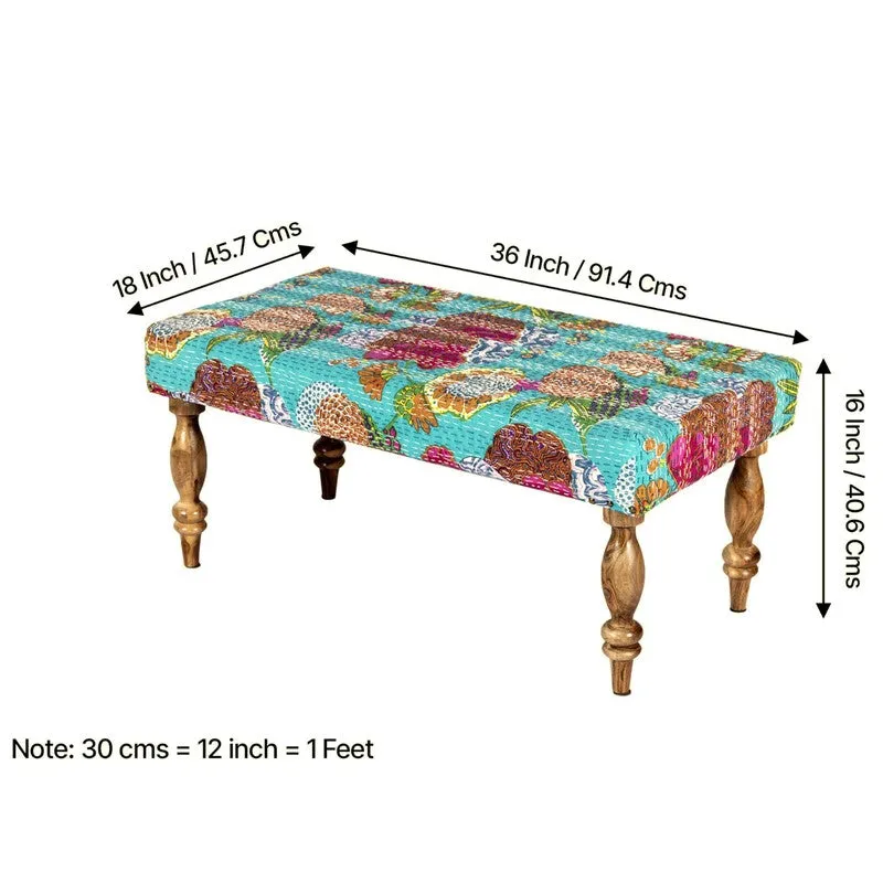 Daxen Sheesham Wooden Bench with Stools (Multicolor) - Three Piece Set media 11