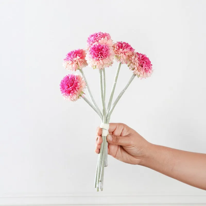 Pom Pom Artificial Flowers - Peach media 3