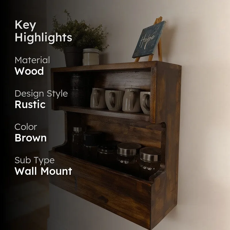 Elmedge Wooden Wall Shelf Organiser media 2