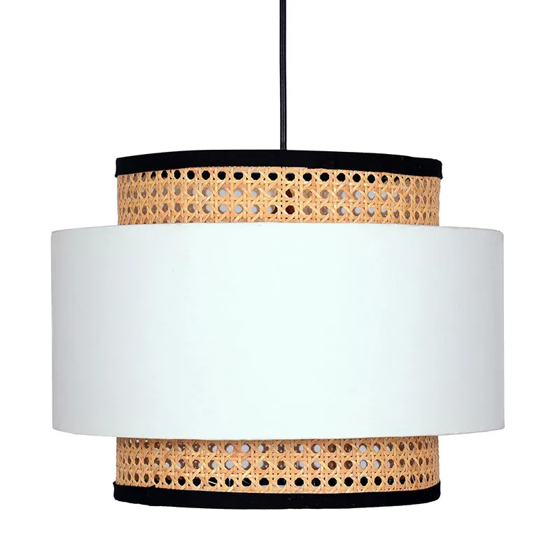 Rustic Glow Rattan Ceiling Lamp - White media 3