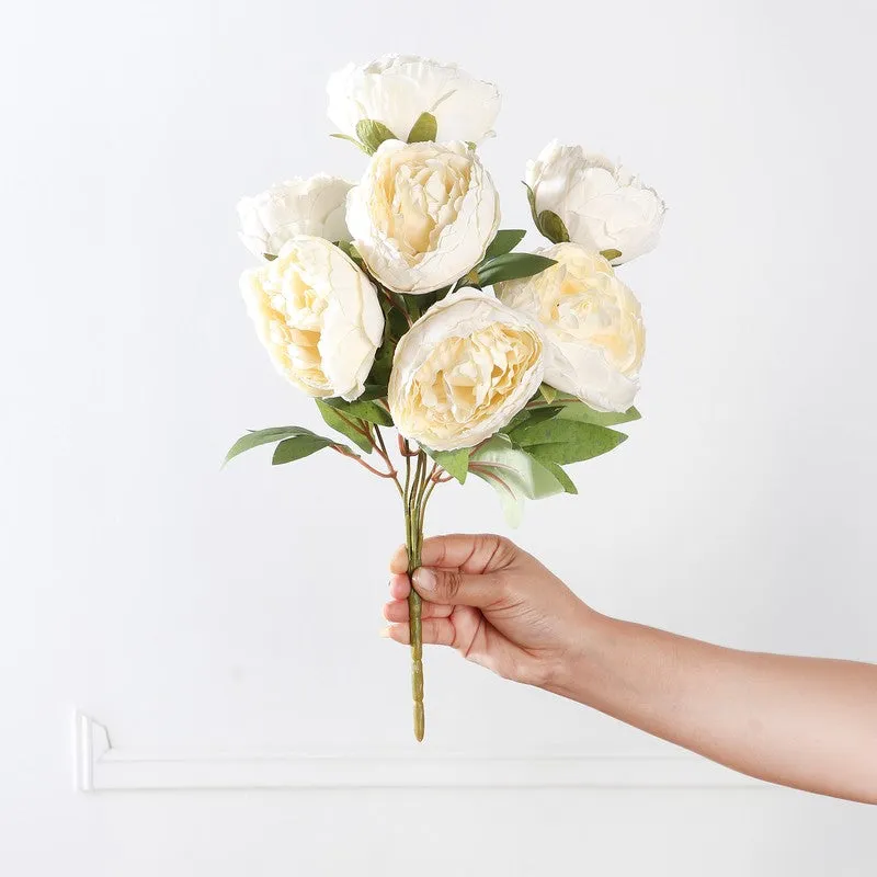 Blushira Rose Fabric Artificial Flower - Off White media 4