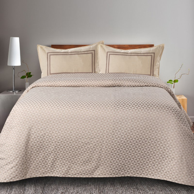 Pixel Nest Cotton Bedsheet (Beige) - 224 TC media 3