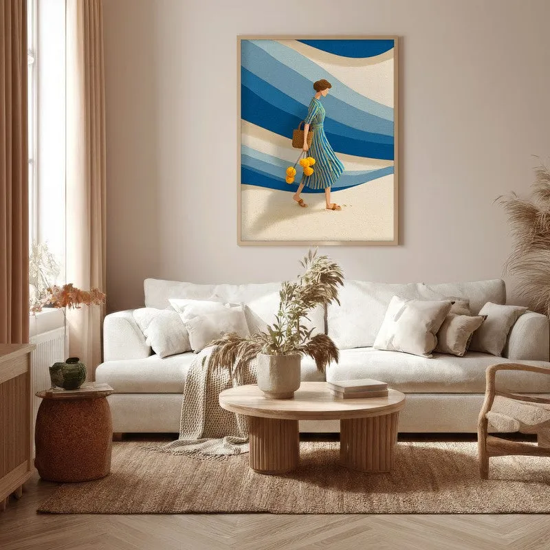 Esmora Travel Illustration Canvas Wall Painting With Brown Frame media 5