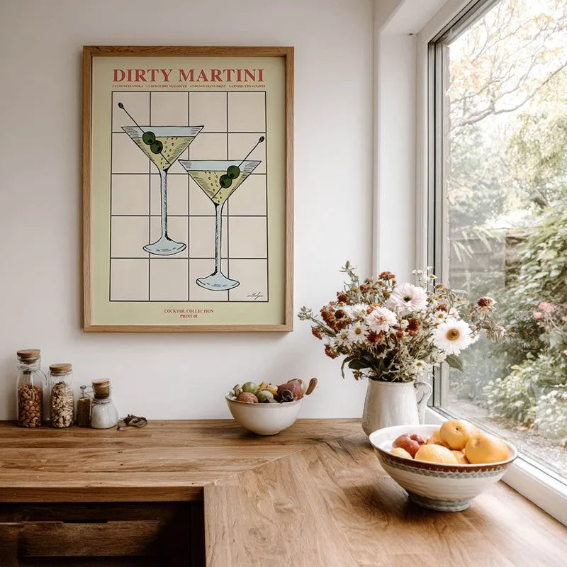 Dirty Martini Archival Canvas Wall Art - Brown media 7