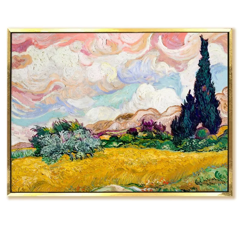 Cypress Silhouette Canvas Wall Painting With Frame media 3