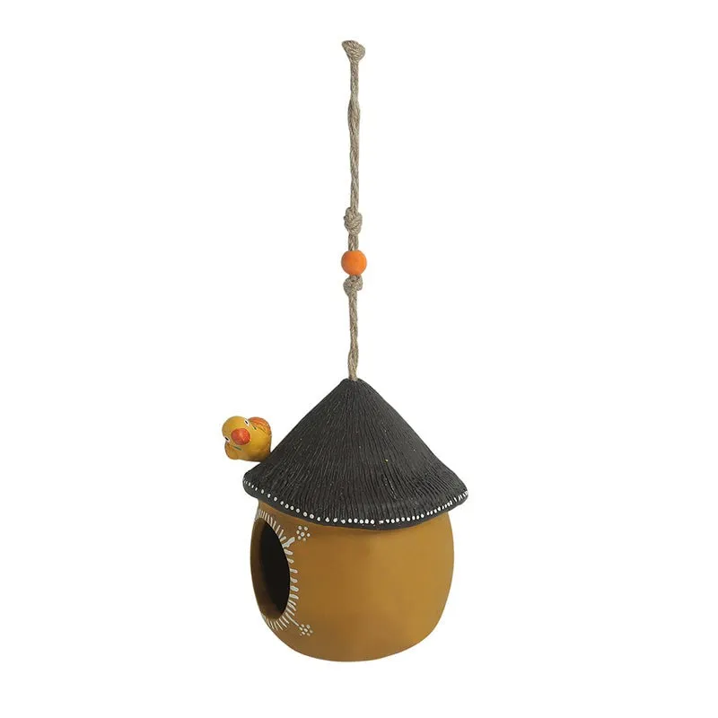 The Perch Pot Handpainted Terracotta Bird House media 5