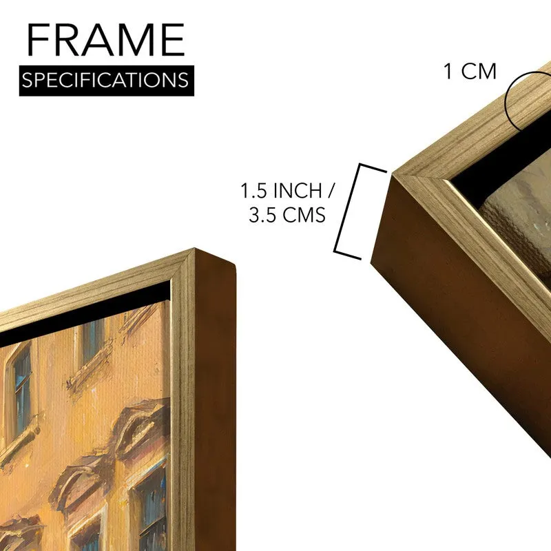 Oldtown Brass Canvas Wall Painting With Frame media 8