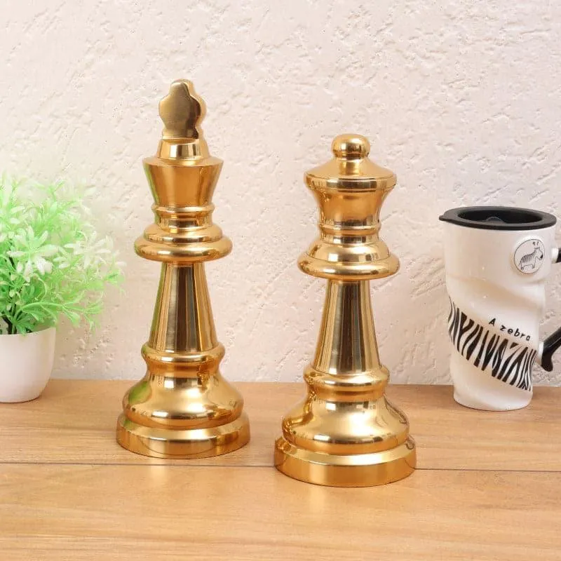 Chess Charm King Showpiece (Gold) - Set Of Two media 1