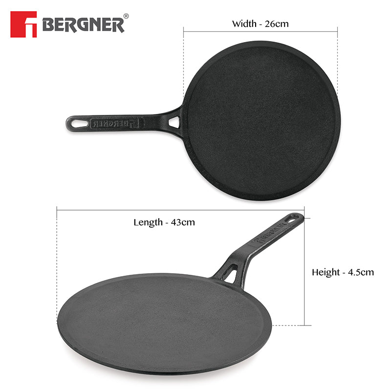 Bergner Arden Induction Safe Cast Iron Tawa - 26 cm image 9