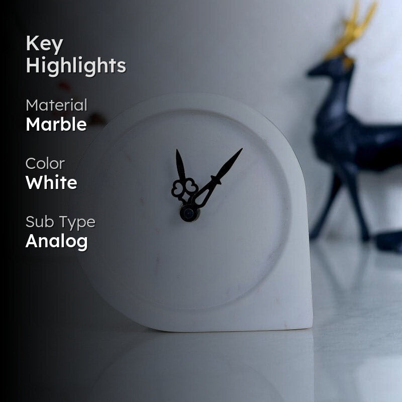 Maroda Hand Crafted Marble Table Clock media 2