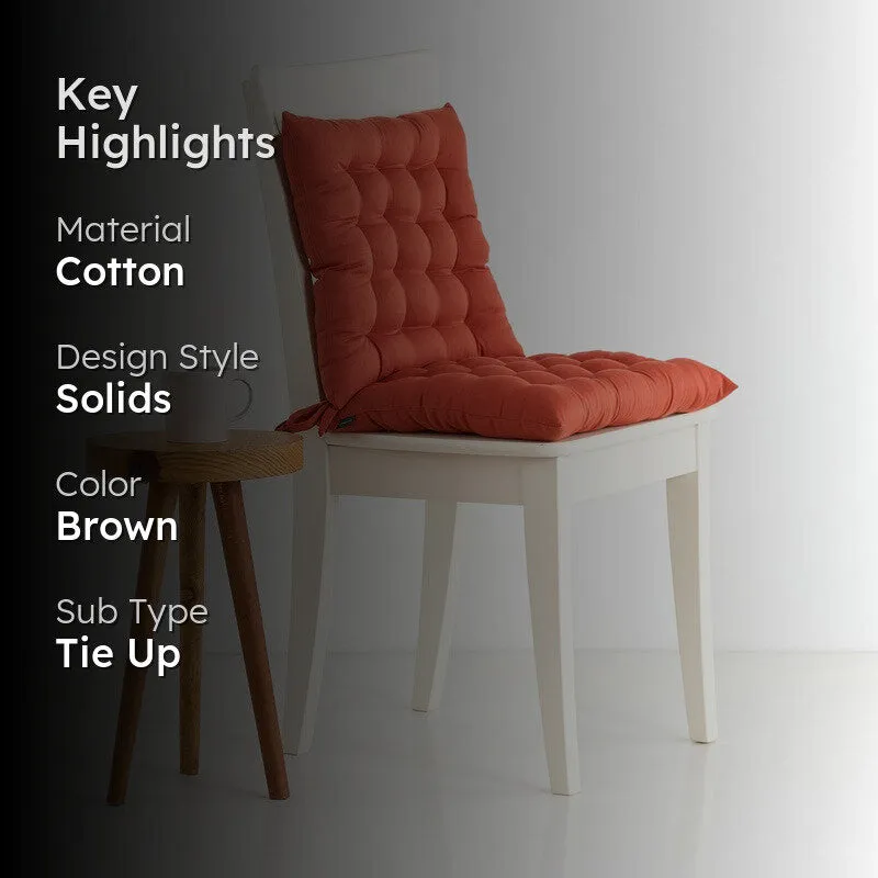 Savra Cotton Chair Pad (Orange) - Set Of Two media 2
