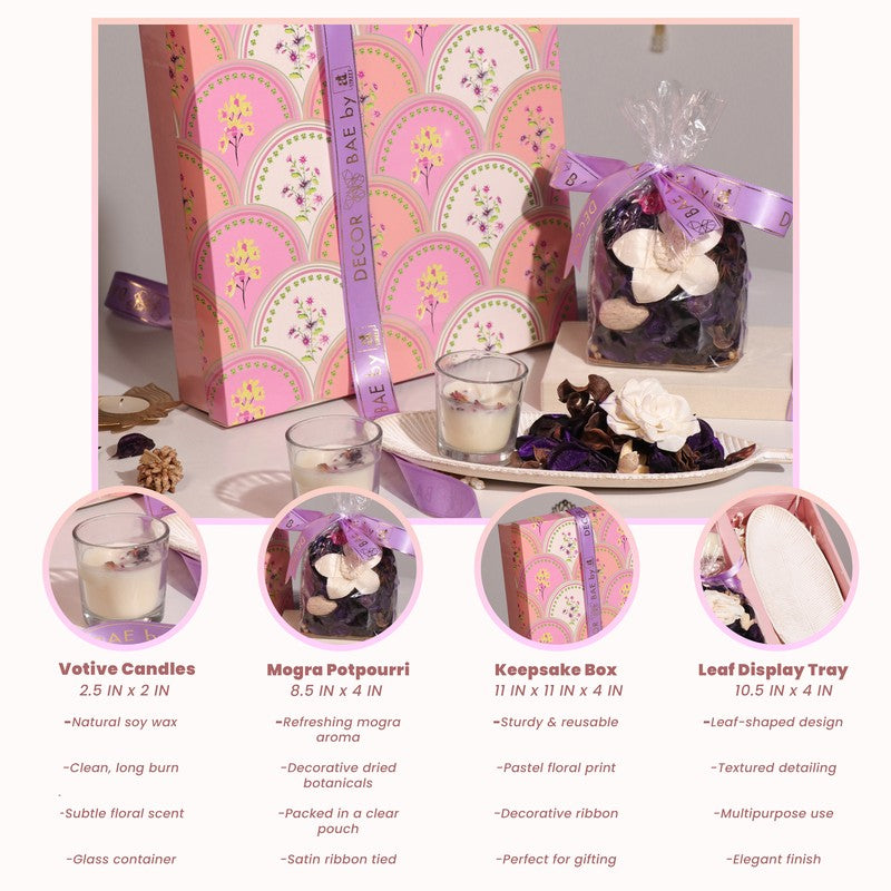 Lunar Lotus Diwali Hamper - Four Piece Set media 7