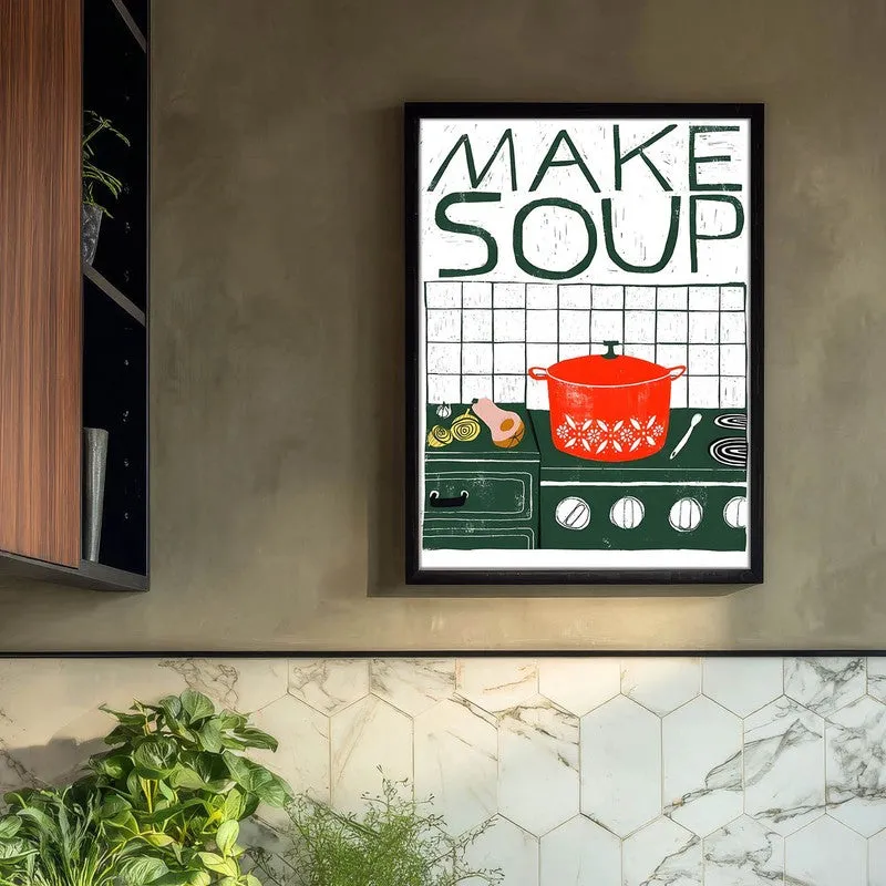 Make Soup Archival Canvas Wall Art - Black media 3