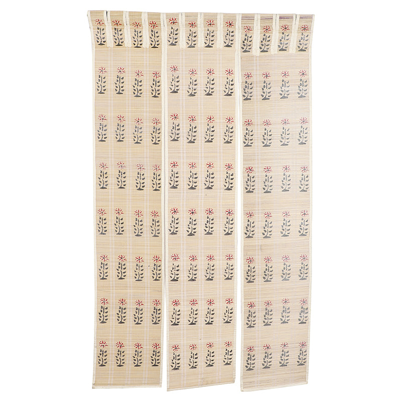 Forest Flow Three Panel Bamboo Curtain - Beige media 3