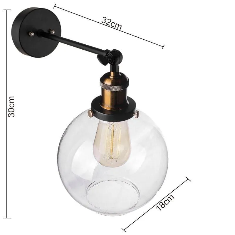 Tiagro Globe Moon Glass & Metal Wall Lamp - Copper media 5