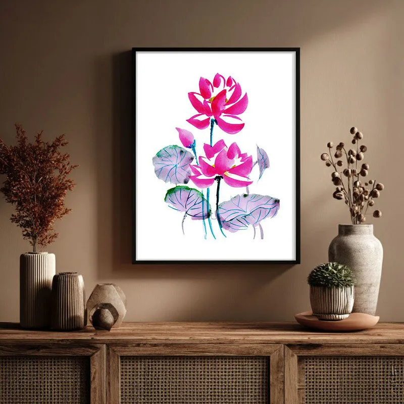Lotus Duo Archival Paper Wall Art With Frame media 3