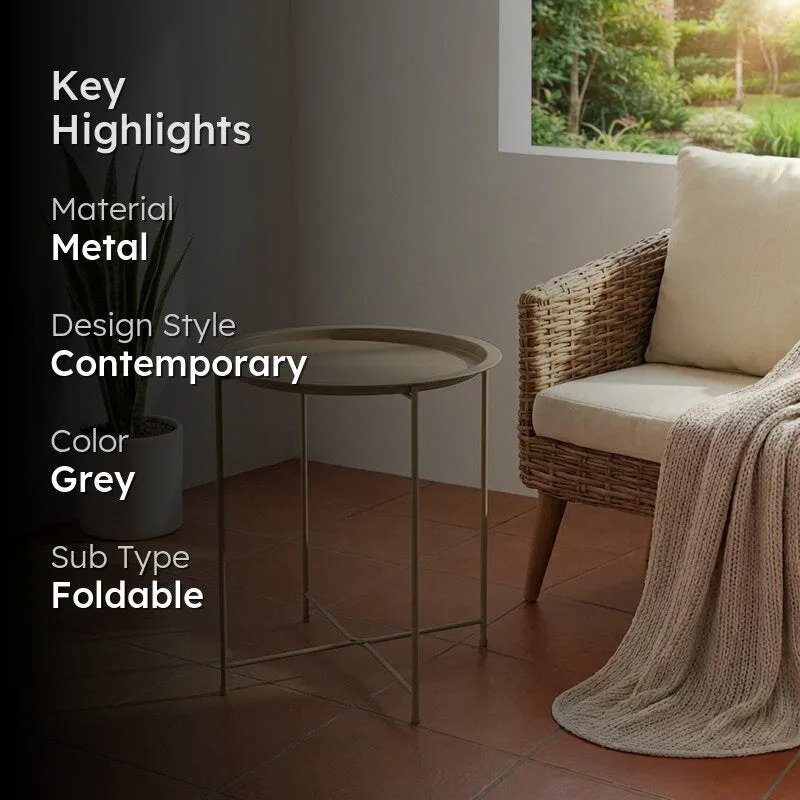 Cedar Metal Side Table - Grey media 2