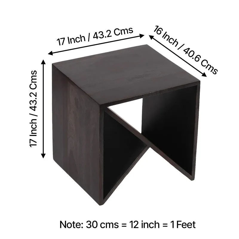 Averox Sheesham Wooden Side & Bedside Table - Taupe media 10