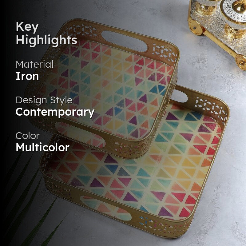 Chromo Triangles Serving Tray - Set Of Two media 2