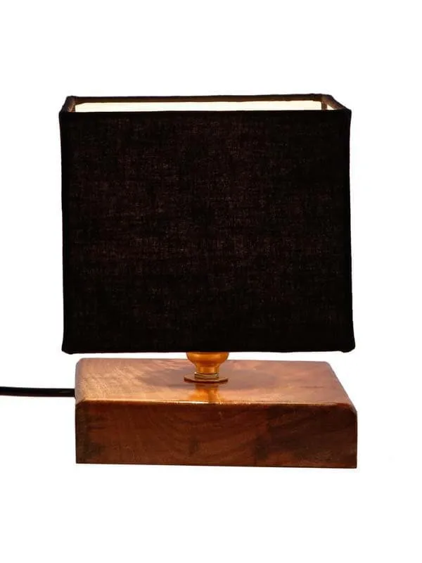 Solid Cusp Fabric Table Lamp - Black,Brown media 4