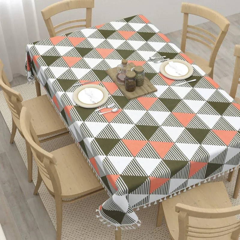 Merada Geometric Table Cover - Peach media 1