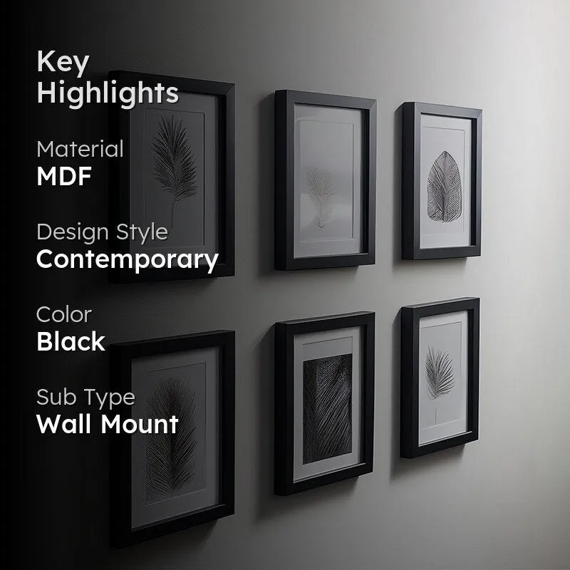 Madna MDF Photo Frame - Set Of Six media 2