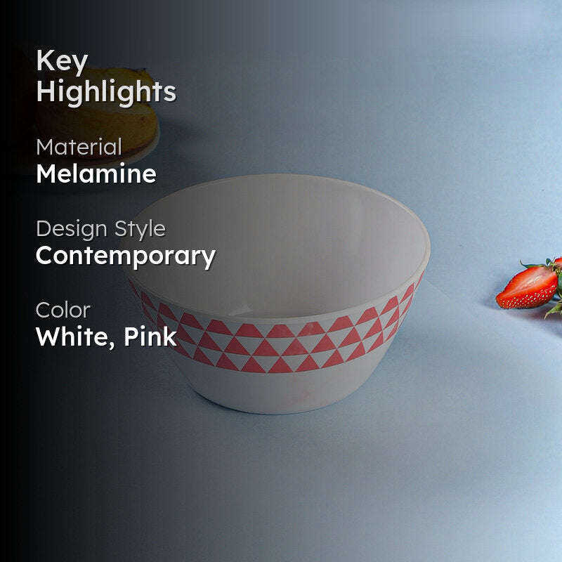 Jisho Snack Bowl (White & Pink) - 750 ML media 2